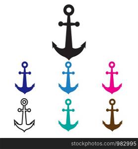 anchor icon on white background. flat style. nautical icon for your web site design, logo, app, UI. ship symbol. boar anchor sign.