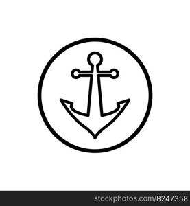 Anchor icon vector logo design template flat style illustration