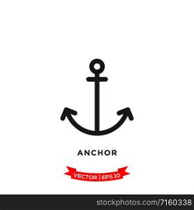 anchor icon vector logo template in trendy flat style