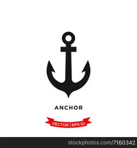anchor icon vector logo template in trendy flat style