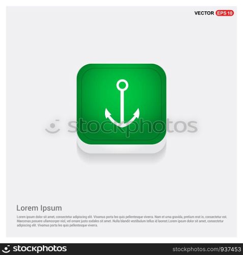 Anchor IconGreen Web Button - Free vector icon