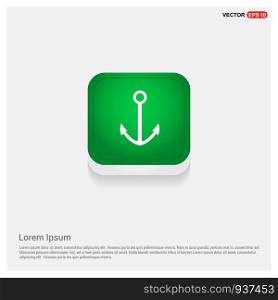 Anchor IconGreen Web Button - Free vector icon