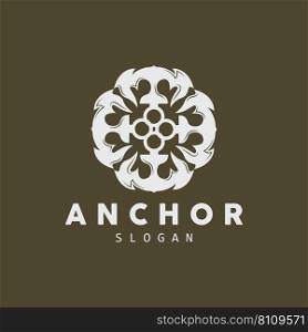 Anchor Logo, Ocean Ship Vector, Simple Minimalist Design, Anchor Icon, Spartan, Ocean, Symbol Template Illustration