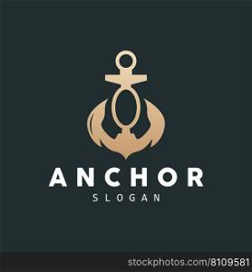 Anchor Logo, Ocean Ship Vector, Simple Minimalist Design, Anchor Icon, Spartan, Ocean, Symbol Template Illustration