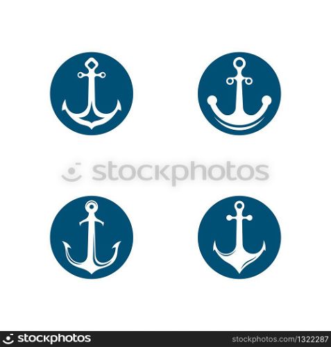 Anchor logo template vector icon illustration design
