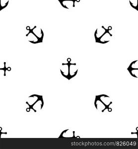 Anchor pattern repeat seamless in black color for any design. Vector geometric illustration. Anchor pattern seamless black