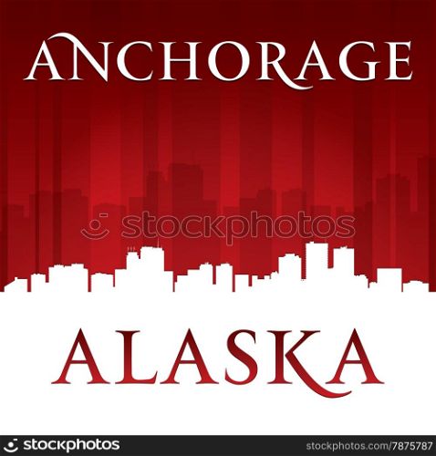 Anchorage Alaska city skyline silhouette. Vector illustration