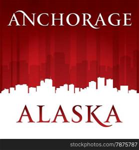 Anchorage Alaska city skyline silhouette. Vector illustration