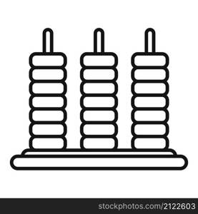 Ancient abacus icon outline vector. Math calculator. Wooden toy. Ancient abacus icon outline vector. Math calculator