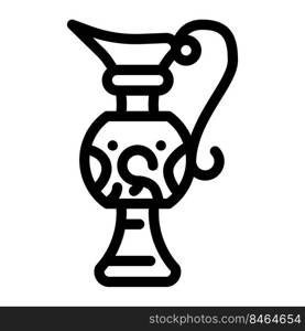 ancient arabic jug for beverage line icon vector. ancient arabic jug for beverage sign. isolated contour symbol black illustration. ancient arabic jug for beverage line icon vector illustration