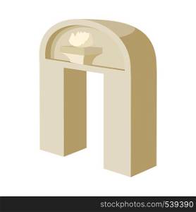 Ancient arch icon in cartoon style on a white background. Ancient arch icon in cartoon style