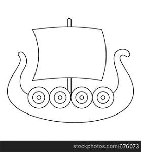 Ancient boat icon. Outline illustration of ancient boat vector icon for web. Ancient boat icon, outline style.