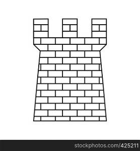 Ancient brick defense tower thin line icon on a white background. Ancient brick defense tower thin line icon