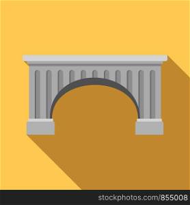 Ancient bridge icon. Flat illustration of ancient bridge vector icon for web design. Ancient bridge icon, flat style