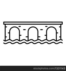 Ancient bridge icon. Outline ancient bridge vector icon for web design isolated on white background. Ancient bridge icon, outline style