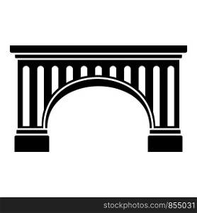 Ancient bridge icon. Simple illustration of ancient bridge vector icon for web design isolated on white background. Ancient bridge icon, simple style
