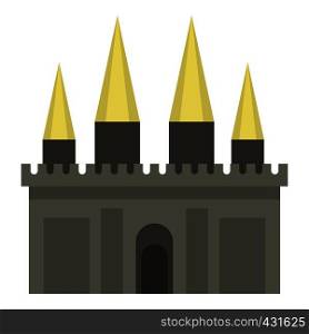 Ancient castle palace icon flat isolated on white background vector illustration. Ancient castle palace icon isolated