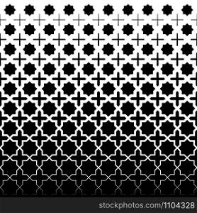 Ancient classical Arabic geometric pattern. .Black figurs. on a white background.Seamless in one direction.Option with a MIDDLE fade out.. Classic ancient Arabic geometric pattern .Black figurs.