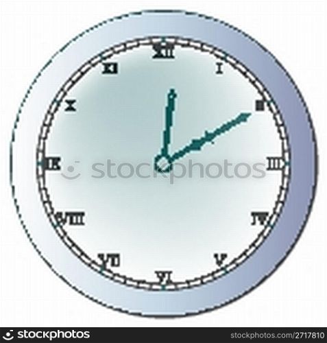 ancient clock against white background, abstract vector art illustration