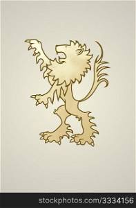 Ancient coat of arms lion. Looks great standing alone or holding something. Copy/paste/reflect and 2 lions can be holding a banner.