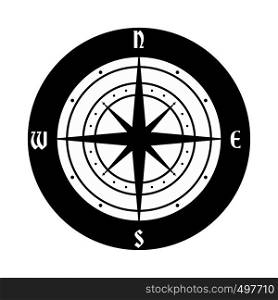 Ancient compass icon. Black simple style on white. Ancient compass icon