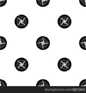 Ancient compass pattern repeat seamless in black color for any design. Vector geometric illustration. Ancient compass pattern seamless black