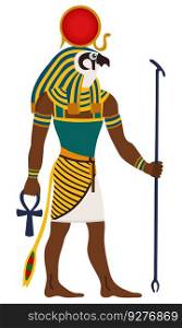 Ancient egypt ra god of the sun man with falcon Vector Image