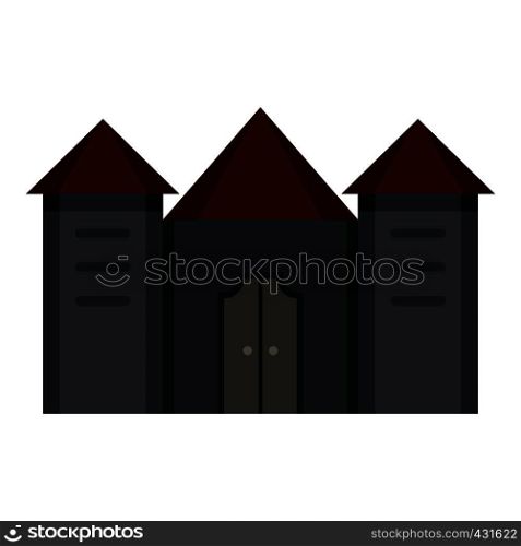 Ancient fortress icon flat isolated on white background vector illustration. Ancient fortress icon isolated