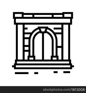 ancient gate line icon vector. ancient gate sign. isolated contour symbol black illustration. ancient gate line icon vector illustration