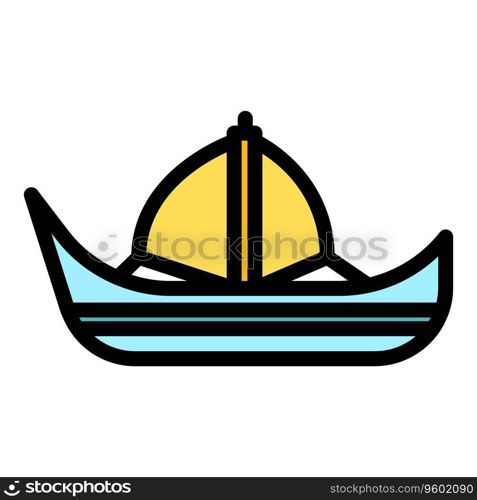 Ancient greece ship icon outline vector. Greek history. Room city color flat. Ancient greece ship icon vector flat