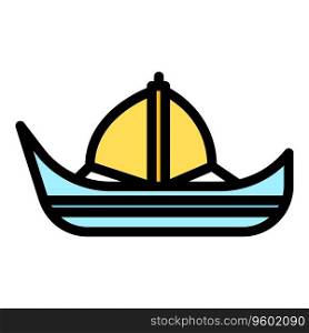 Ancient greece ship icon outline vector. Greek history. Room city color flat. Ancient greece ship icon vector flat