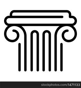 Ancient greek column icon. Outline ancient greek column vector icon for web design isolated on white background. Ancient greek column icon, outline style