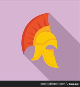 Ancient greek helmet icon flat vector. Spartan warrior. Legend mythology. Ancient greek helmet icon flat vector. Spartan warrior