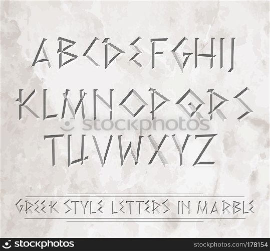 Ancient Greek letters chiseled in marble. Can be placed over different backgrounds.