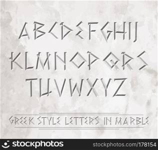 Ancient Greek letters chiseled in marble. Can be placed over different backgrounds.