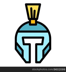 Ancient helmet icon outline vector. Greece temple. Greek building color flat. Ancient helmet icon vector flat