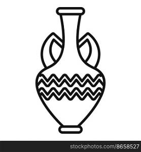 Ancient&hora icon outline vector. Vase pot. Old vessel. Ancient&hora icon outline vector. Vase pot