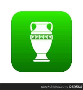 Ancient jug icon digital green for any design isolated on white vector illustration. Ancient jug icon digital green
