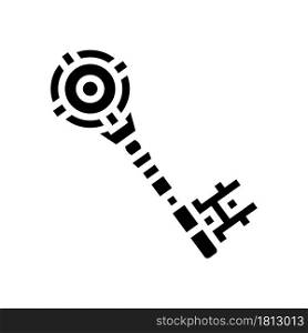 ancient key glyph icon vector. ancient key sign. isolated contour symbol black illustration. ancient key glyph icon vector illustration