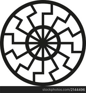 Ancient magic rune of Scandinavian and Germanic mythology black sun vector illustration