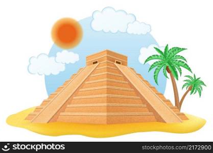ancient mayan pyramid vector illustration isolated on white background