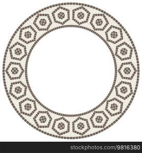 Ancient mosaic frame. Decorative antique stone ornament. Abstract antique texture.. Ancient mosaic frame. Decorative antique stone ornament.