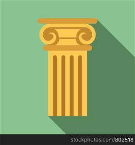 Ancient pillar icon. Flat illustration of ancient pillar vector icon for web design. Ancient pillar icon, flat style