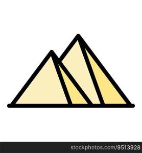 Ancient pyramid icon outline vector. Egypt desert. Sand desert color flat. Ancient pyramid icon vector flat