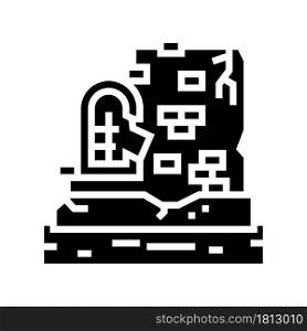 ancient ruins glyph icon vector. ancient ruins sign. isolated contour symbol black illustration. ancient ruins glyph icon vector illustration