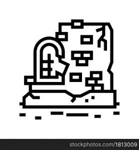 ancient ruins line icon vector. ancient ruins sign. isolated contour symbol black illustration. ancient ruins line icon vector illustration