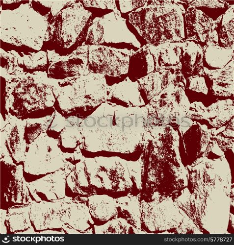 Ancient stone wall background vector illustratuin