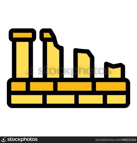 Ancient temple icon outline vector. Greek building. Roman city color flat. Ancient temple icon vector flat