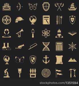 Ancient thing icons set. Simple style of 36 ancient thing vector icons for web for any design. Ancient thing icons set, simple style