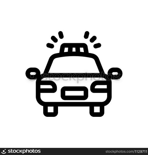and the police car is a horse vector. A thin line sign. Isolated contour symbol illustration. Police car icon vector. Isolated contour symbol illustration